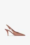 Paris Texas Slingbacks In Texas Rose Mirror-effect Leather