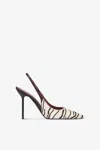 Paris Texas Slingbacks In White And Ebony Printed Cowhide. In Multi
