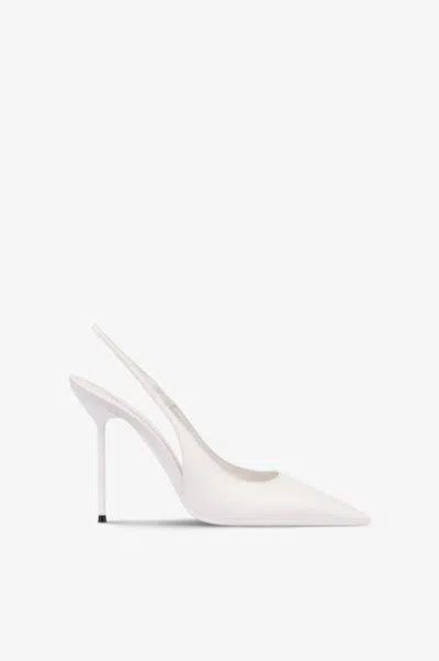 Paris Texas Slingbacks In White Leather