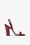 Paris Texas Slingbacks In Wine-colored Mirror-effect Leather