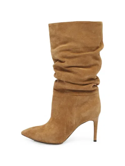 Pre-owned Paris Texas Slouchy Mid-calf Boots In Neutral