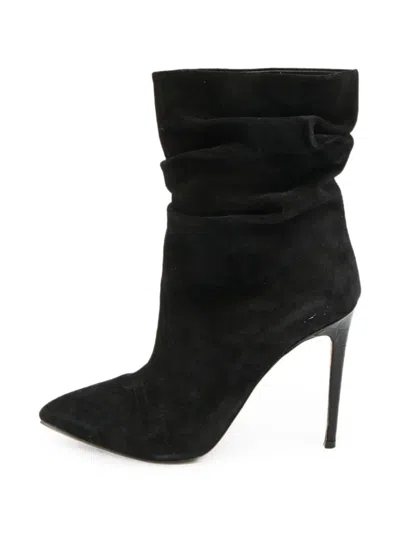 Pre-owned Paris Texas Slouchy Suede Boots In Black