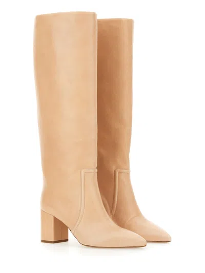 Paris Texas Smooth Leather Knee-high Boot In Neutral