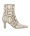Paris Texas Ankle Boots In Natural Printed Python Leather In Gray