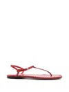 Paris Texas Montecarlo Python Printed Leather Sandals In Red