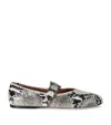 Paris Texas Black & White Sveva Buckle Ballerina Flats In Beige