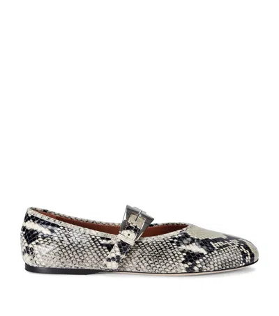 PARIS TEXAS SNAKE PRINT LEATHER SVEVA BALLET FLATS