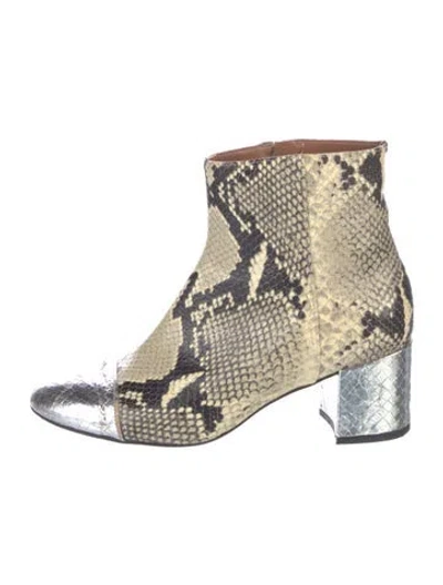 Pre-owned Paris Texas Snakeskin Animal Print Boots In Multicolor