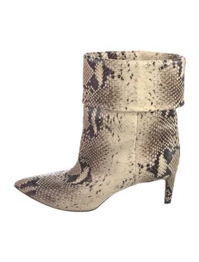 Pre-owned Paris Texas Snakeskin Animal Print Boots In Neutral