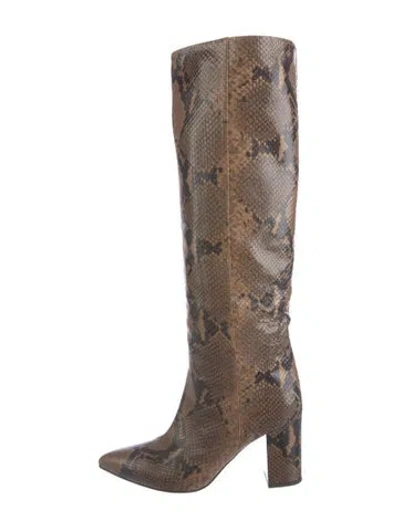Pre-owned Paris Texas Snakeskin Animal Print Boots In Neutral