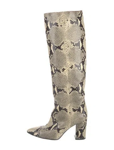 Pre-owned Paris Texas Snakeskin Animal Print Boots In Neutrals