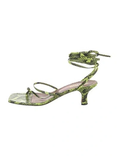 Pre-owned Paris Texas Snakeskin Animal Print Sandals In Multi
