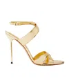 Paris Texas Solid Color Leather Sandals In Gold