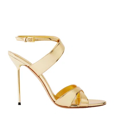 Paris Texas Solid Color Leather Sandals In Gold