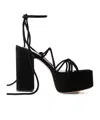 Paris Texas Solid Color Suede Platform Sandals In Black