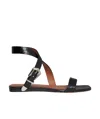 Paris Texas Square Open Toe Flat Sandals In Black