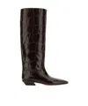 Paris Texas Square Toe Ankle Boots In Brown