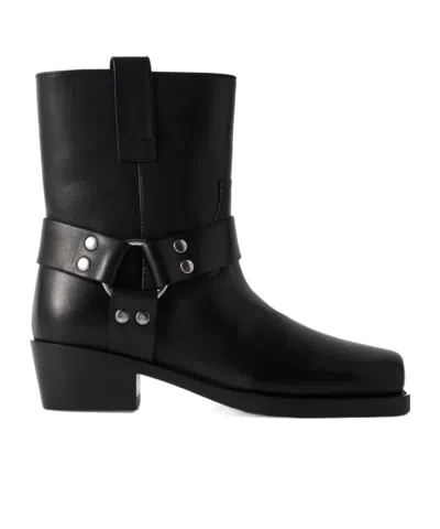 Paris Texas Square Toe Ankle Boots In Black
