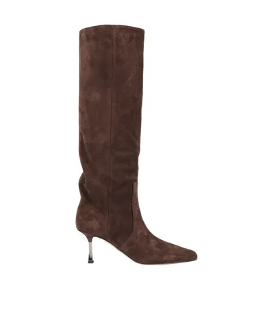 Paris Texas Square-toe Boots In Brown