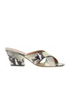 Paris Texas Arizona Snake-embossed Leather Mule Sandals In Multi