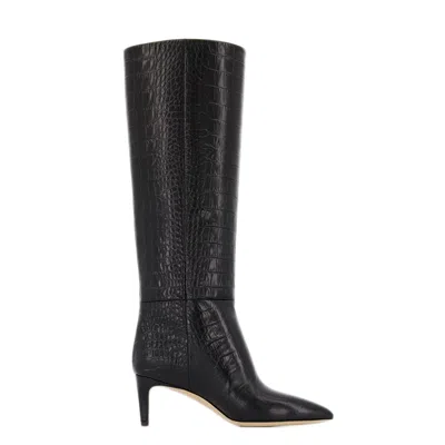 Paris Texas Croc-embossed Leather Boots In Black