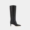 Paris Texas Stiletto 60 Boots -  - Leather - Black In Black
