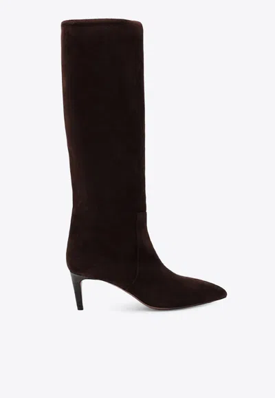 Paris Texas Stiletto 60 Knee-high Suede Boots In Brown