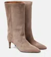 Paris Texas Stiletto 60 Suede Knee-high Boots In Beige