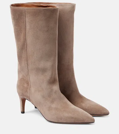 Paris Texas Stiletto 60 Suede Knee-high Boots In Beige