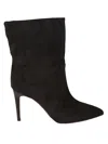 Paris Texas 85mm Pointed-toe Suede Boots In Off Black