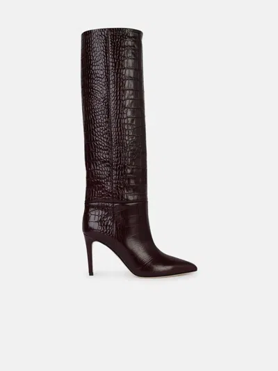 Paris Texas 'stiletto 85' Burgundy Leather Boots In Bordeaux
