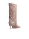 PARIS TEXAS STILETTO BEIGE SUEDE BOOTS