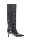 Paris Texas Stiletto Boot High Heels Boots In Black Leather In Black