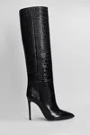 Paris Texas Stiletto Boot High Heels Boots In Black Leather In Black