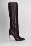 Paris Texas Stiletto Boot High Heels Boots In Bordeaux Leather