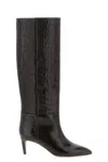 Paris Texas Croc-effect Leather Boots In Brown
