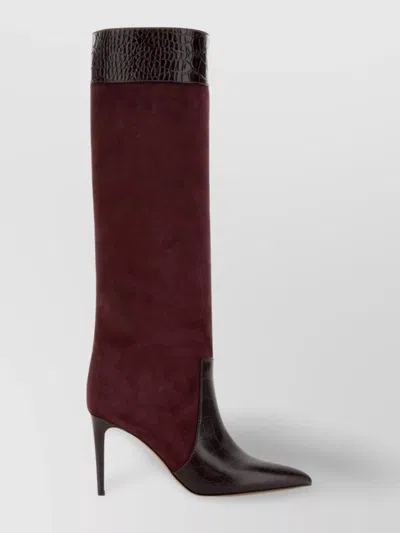PARIS TEXAS STILETTO BOOTS CROC-EMBOSSED TRIM