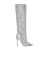 Paris Texas Silver Stiletto Boots In Gray