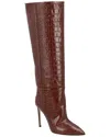 Paris Texas 115mm Crocodile-effect Knee Boots In Gray