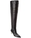 Paris Texas Stiletto Leather Over-the-knee Boot In Black