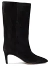 Paris Texas Stiletto Suede Knee Boots In Black