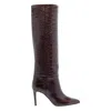 Paris Texas Stiletto Boot High Heels Boots In Bordeaux Leather In Red