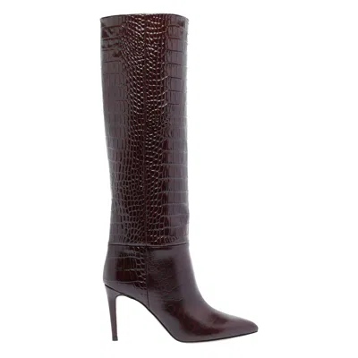 Paris Texas Stiletto Pump Boots In Red