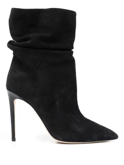 Paris Texas Stiletto Slouchy Ankle Boot In Black