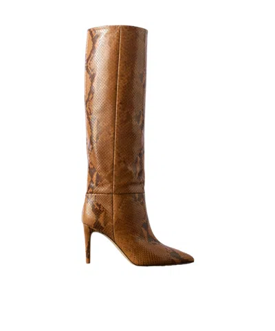 Paris Texas Stiletto Snake-effect Leather Knee Boots In Multi