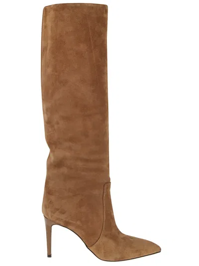 Paris Texas Stiletto Suede Boot In Brown