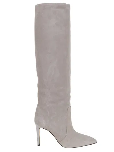 Paris Texas Stiletto Suede Boot In Gray