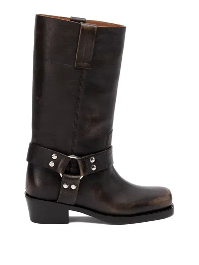 Paris Texas Roxy Leather Boots In Black