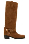 Paris Texas Waxed Suede Mid-calf Boots With Squared Toe