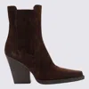 Paris Texas Heeled Boots With Elastic Panels And Suede Finish In Brown